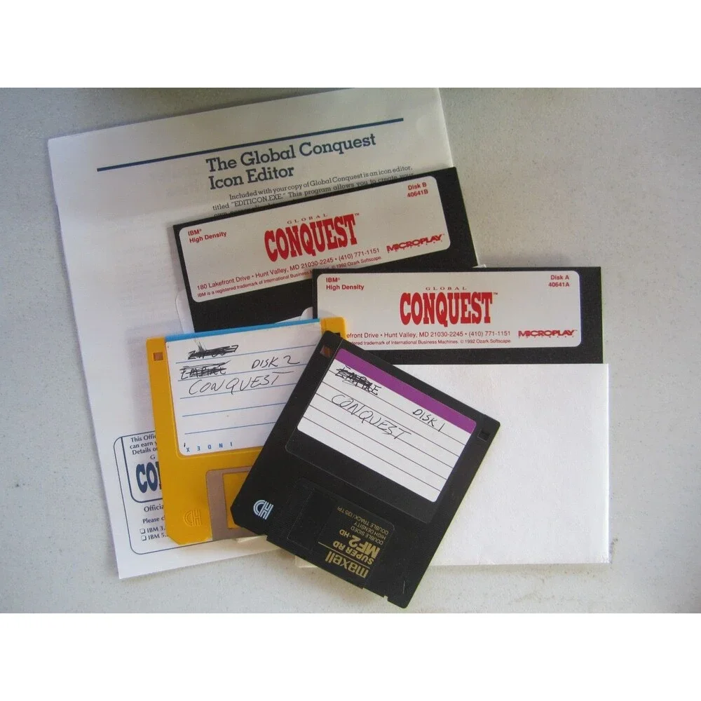 GLOBAL CONQUEST Strategy Game - Microplay 1992 - IBM PC 5¼